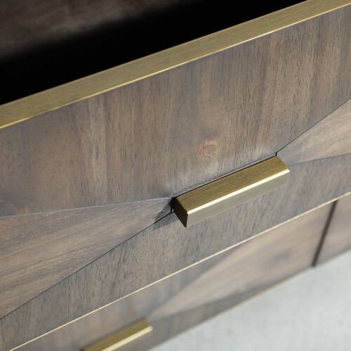 Flynn 6-Drawer Double Dresser, Burnished Brown/Gold 7 Flynn 6-Drawer Double Dresser, Burnished Brown/Gold