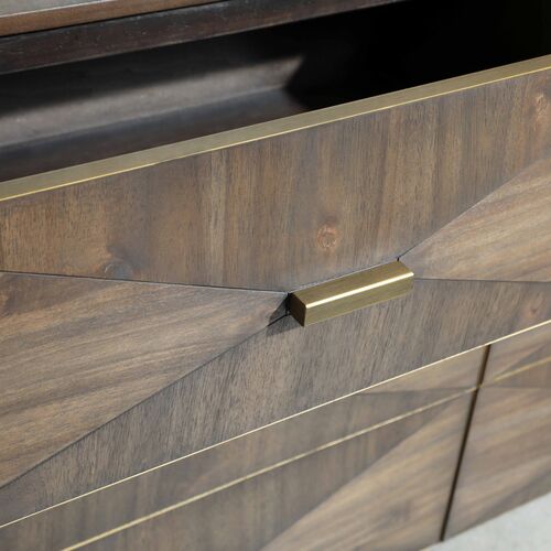 Flynn 6-Drawer Double Dresser, Burnished Brown/Gold 8 Flynn 6-Drawer Double Dresser, Burnished Brown/Gold