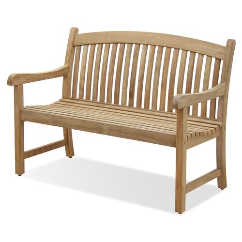 Tate Outdoor Teak Bench, Natural 1 Tate Outdoor Teak Bench, Natural