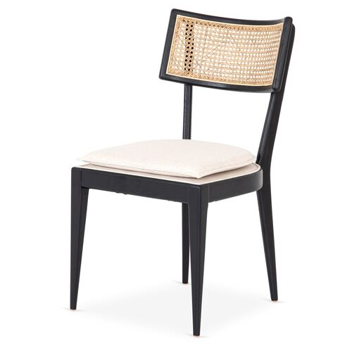 Aimee Curved Back Cane Side Chair, Ebony/Flax 1 Aimee Curved Back Cane Side Chair, Ebony/Flax