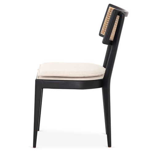 Aimee Curved Back Cane Side Chair, Ebony/Flax 3 Aimee Curved Back Cane Side Chair, Ebony/Flax