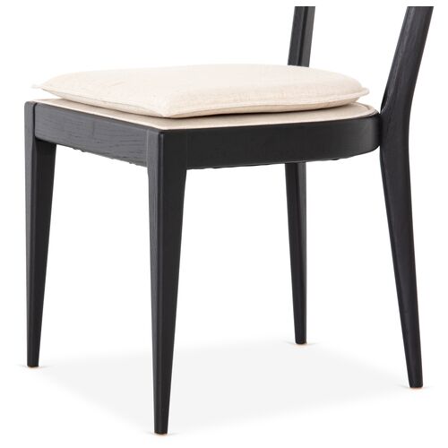 Aimee Curved Back Cane Side Chair, Ebony/Flax 4 Aimee Curved Back Cane Side Chair, Ebony/Flax