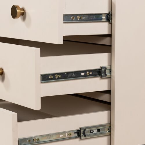 Roland 3-Drawer Wide Nightstand, Matte Alabaster 10 Roland 3-Drawer Wide Nightstand, Matte Alabaster