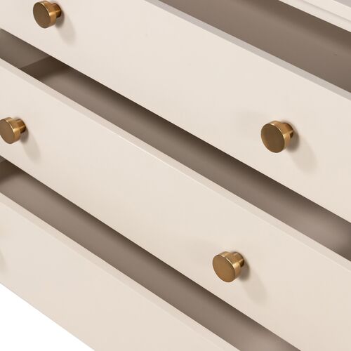 Roland 3-Drawer Wide Nightstand, Matte Alabaster 11 Roland 3-Drawer Wide Nightstand, Matte Alabaster