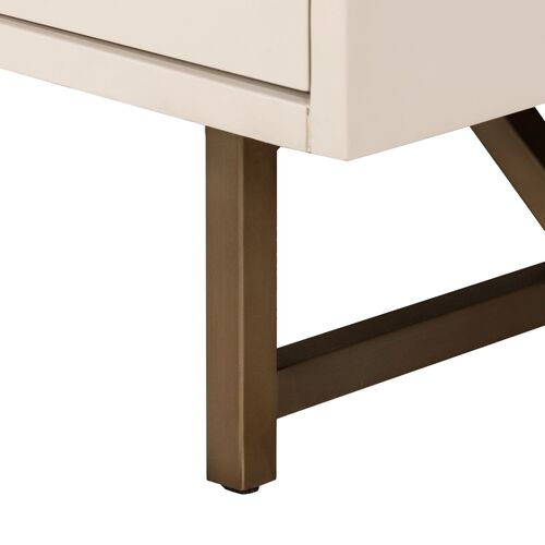 Roland 3-Drawer Wide Nightstand, Matte Alabaster 12 Roland 3-Drawer Wide Nightstand, Matte Alabaster