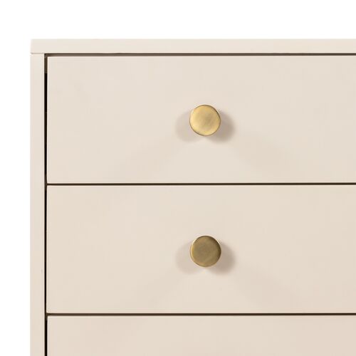Roland 3-Drawer Wide Nightstand, Matte Alabaster 3 Roland 3-Drawer Wide Nightstand, Matte Alabaster
