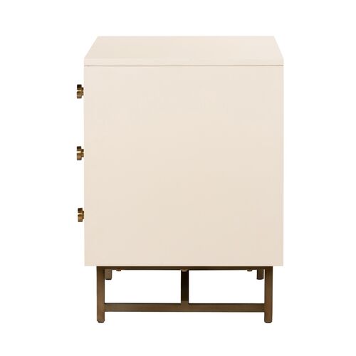 Roland 3-Drawer Wide Nightstand, Matte Alabaster 6 Roland 3-Drawer Wide Nightstand, Matte Alabaster
