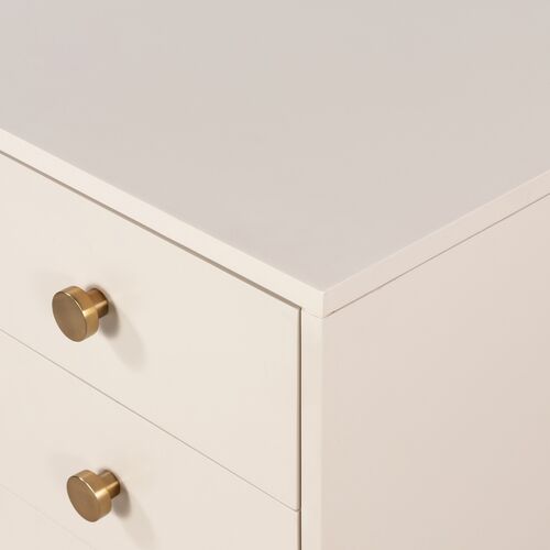 Roland 3-Drawer Wide Nightstand, Matte Alabaster 9 Roland 3-Drawer Wide Nightstand, Matte Alabaster