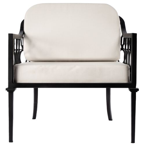 Mariza Iron Outdoor Lounge Chair, Black 3 Mariza Iron Outdoor Lounge Chair, Black