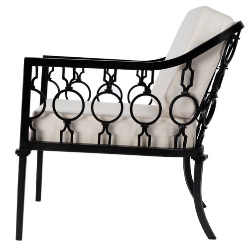 Mariza Iron Outdoor Lounge Chair, Black 4 Mariza Iron Outdoor Lounge Chair, Black