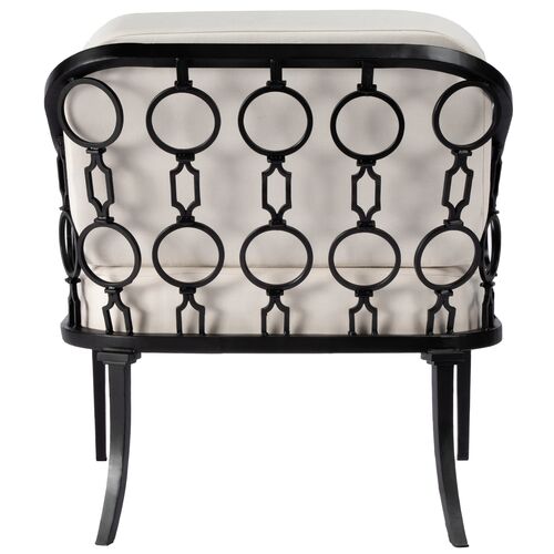 Mariza Iron Outdoor Lounge Chair, Black 5 Mariza Iron Outdoor Lounge Chair, Black