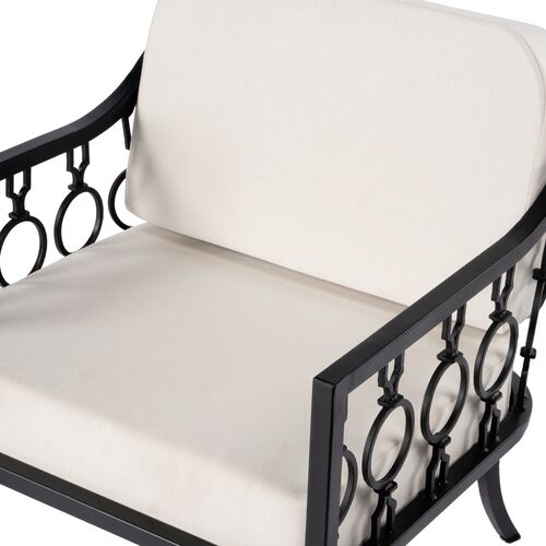Mariza Iron Outdoor Lounge Chair, Black 6 Mariza Iron Outdoor Lounge Chair, Black