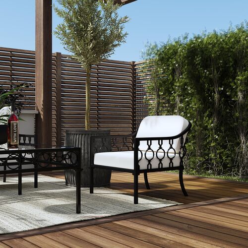 Mariza Iron Outdoor Lounge Chair, Black 8 Mariza Iron Outdoor Lounge Chair, Black
