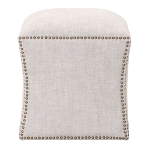 Darci Ottoman, Bisque French Linen 2 Darci Ottoman, Bisque French Linen