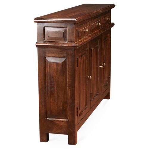 Beulah 3-Door Cabinet, Pecan 4 Beulah 3-Door Cabinet, Pecan