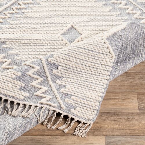 Beth Handwoven Rug, Gray/Cream 4 Beth Handwoven Rug, Gray/Cream