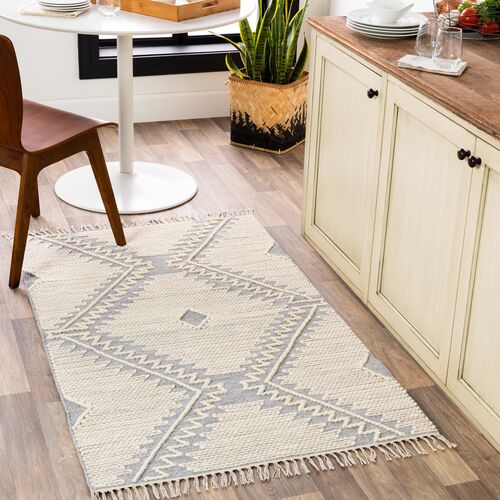 Beth Handwoven Rug, Gray/Cream 7 Beth Handwoven Rug, Gray/Cream