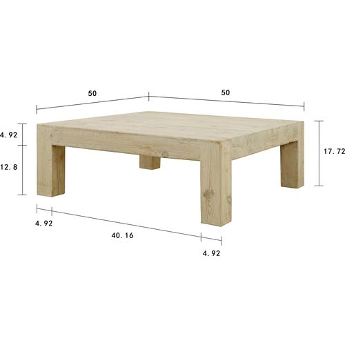 Brianne Square Coffee Table, Natural 7 Brianne Square Coffee Table, Natural