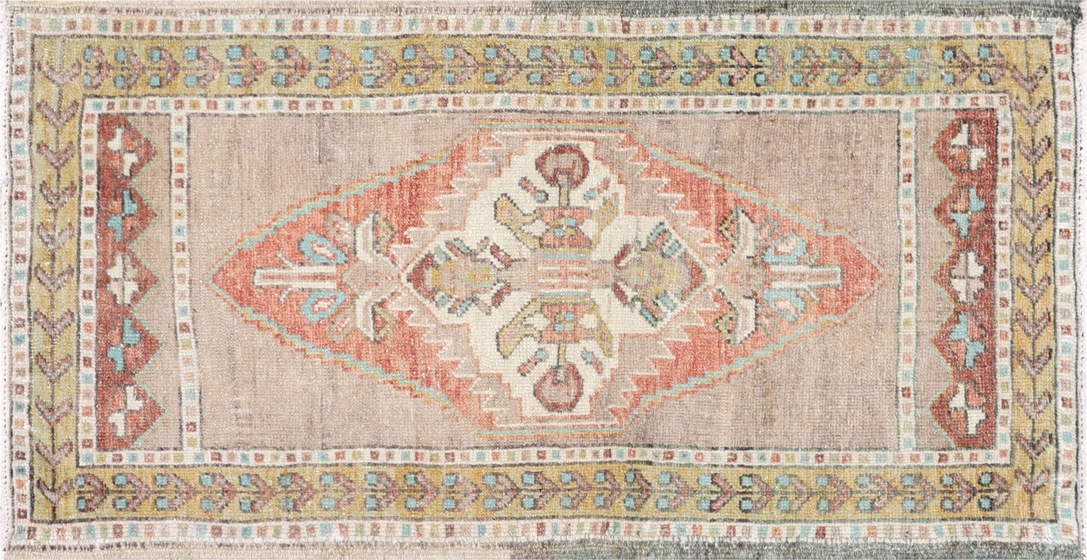 1960s Turkish Oushak Yastic -1'9" x 3'5" 1 1960s Turkish Oushak Yastic -1'9" x 3'5"