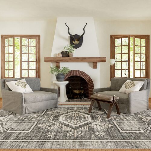 Sagebrush Geometric Machine Washable Area Rug 2 Sagebrush Geometric Machine Washable Area Rug