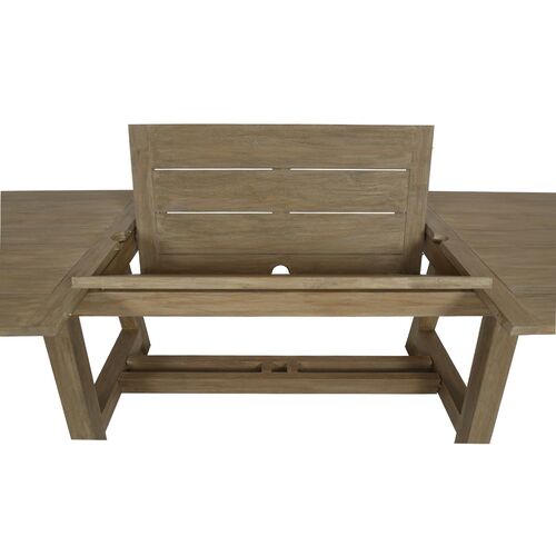 Coastal Teak Extension Dining Table, Tan 4 Coastal Teak Extension Dining Table, Tan