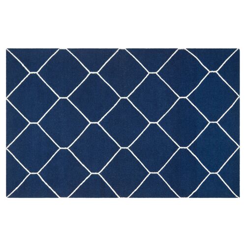 Lana Dhurrie, Navy/Ivory 1 Lana Dhurrie, Navy/Ivory