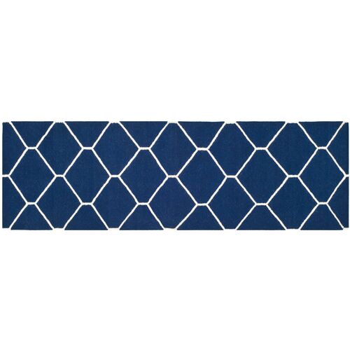 Lana Dhurrie, Navy/Ivory 2 Lana Dhurrie, Navy/Ivory