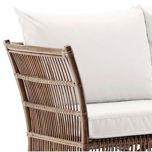 Donatello Rattan 2-Seat Sofa, Antique/White 2 Donatello Rattan 2-Seat Sofa, Antique/White