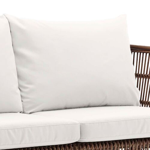 Donatello Rattan 2-Seat Sofa, Antique/White 3 Donatello Rattan 2-Seat Sofa, Antique/White