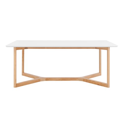 Nordic Rectangular Dining Table, White/Natural 2 Nordic Rectangular Dining Table, White/Natural
