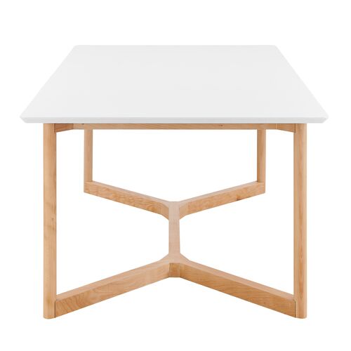 Nordic Rectangular Dining Table, White/Natural 3 Nordic Rectangular Dining Table, White/Natural
