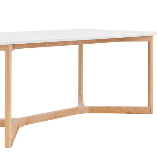 Nordic Rectangular Dining Table, White/Natural 4 Nordic Rectangular Dining Table, White/Natural