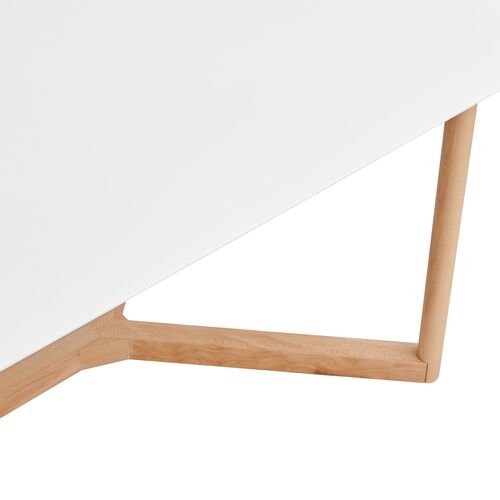 Nordic Rectangular Dining Table, White/Natural 6 Nordic Rectangular Dining Table, White/Natural