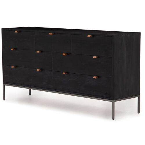 Justina 7-Drawer Dresser, Black Wash Poplar 1 Justina 7-Drawer Dresser, Black Wash Poplar