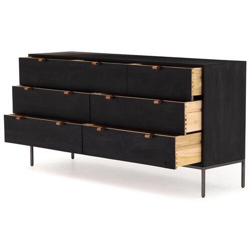 Justina 7-Drawer Dresser, Black Wash Poplar 2 Justina 7-Drawer Dresser, Black Wash Poplar