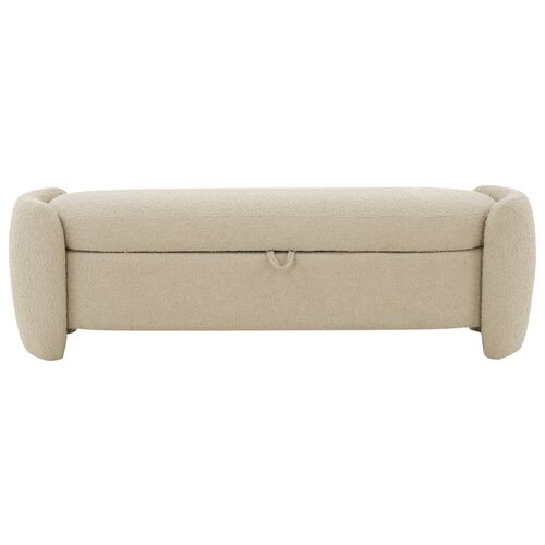 Elysian Boucle Storage Bench 1 Elysian Boucle Storage Bench