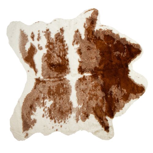 4'3"x5' Faux Hide Rug, Austin Brown/White 1 4'3"x5' Faux Hide Rug, Austin Brown/White