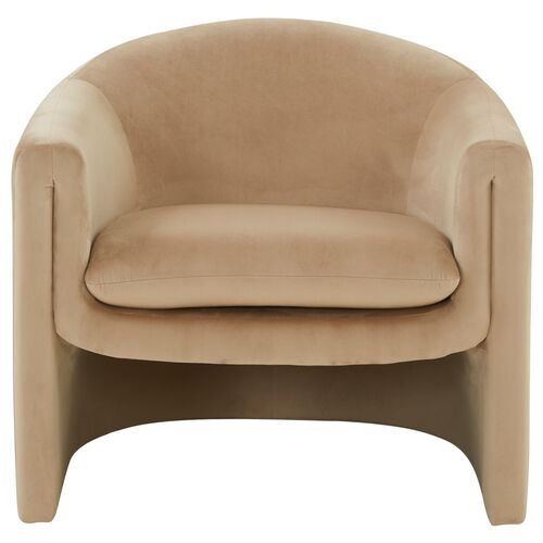 Kestrel Velvet Accent Chair, Light Brown 2 Kestrel Velvet Accent Chair, Light Brown