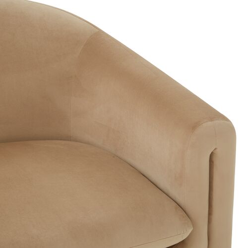 Kestrel Velvet Accent Chair, Light Brown 4 Kestrel Velvet Accent Chair, Light Brown