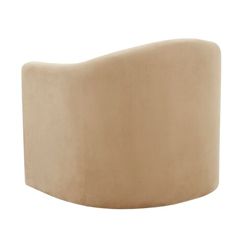 Kestrel Velvet Accent Chair, Light Brown 5 Kestrel Velvet Accent Chair, Light Brown