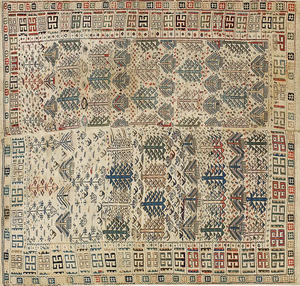 Caucasian Verneh Rug 5'10" x 5'10" 1 Caucasian Verneh Rug 5'10" x 5'10"