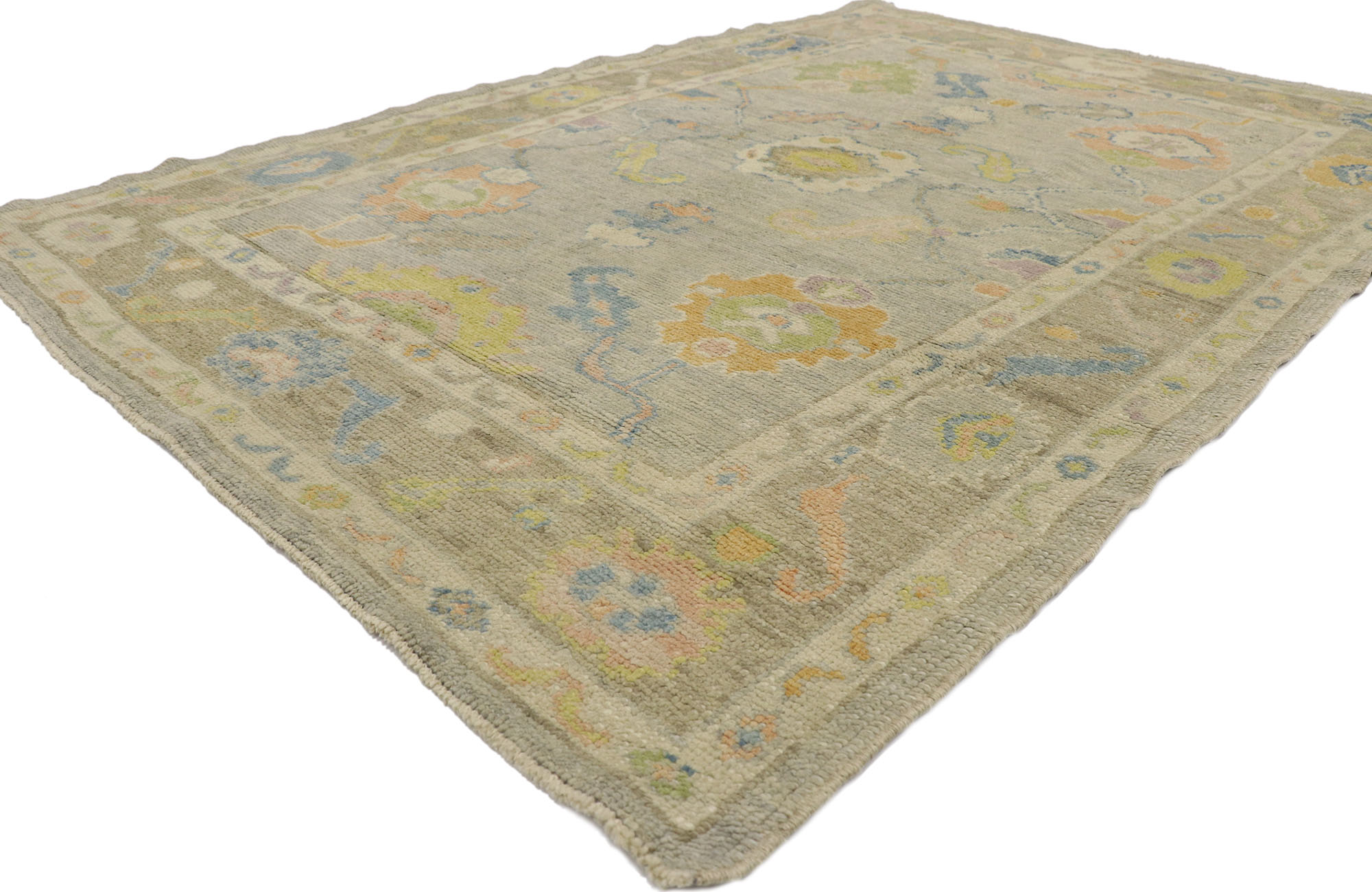 Colorful Turkish Oushak Rug, 5'02 x 7'04 2 Colorful Turkish Oushak Rug, 5'02 x 7'04