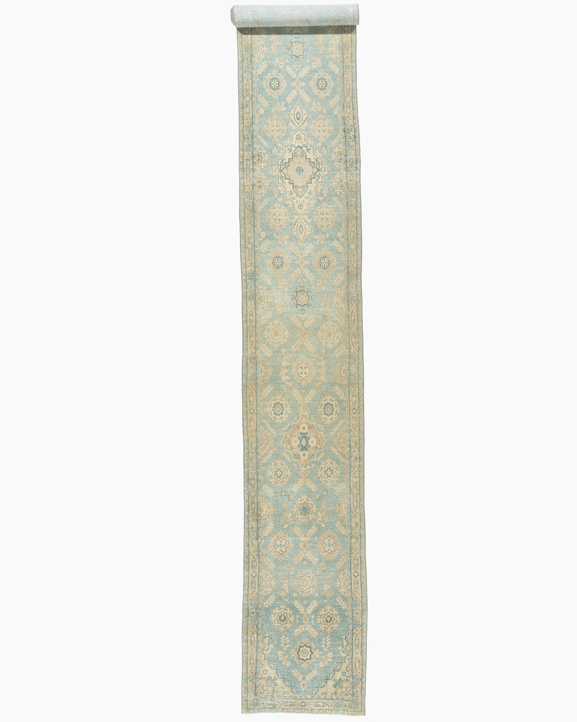 Teal Blue Bibikabad Runner 2'7"x22'8" 1 Teal Blue Bibikabad Runner 2'7"x22'8"