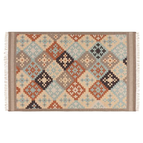 Kase Flat-Weave Rug, Multi 1 Kase Flat-Weave Rug, Multi