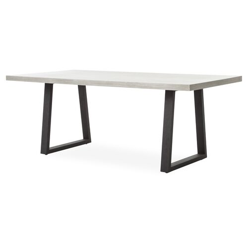 Caleb 79" Outdoor Stone Dining Table, Gray