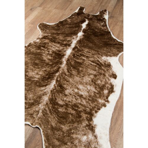 5'x8' Acadia Brindle Faux-Hide Rug, Brown 3 5'x8' Acadia Brindle Faux-Hide Rug, Brown