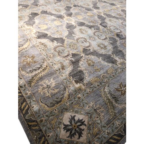 12'x15' Sari Lincoln Hand-Knotted Rug, Gray 2 12'x15' Sari Lincoln Hand-Knotted Rug, Gray