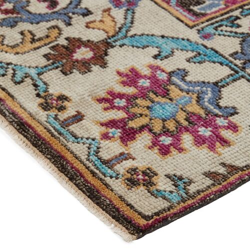Kim Floral Hand-Knotted Rug, Multi 3 Kim Floral Hand-Knotted Rug, Multi