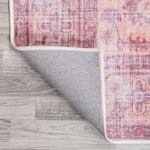 Caty Machine-Washable Rug, Red/Orange/Cream 2 Caty Machine-Washable Rug, Red/Orange/Cream
