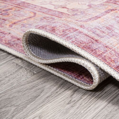 Caty Machine-Washable Rug, Red/Orange/Cream 5 Caty Machine-Washable Rug, Red/Orange/Cream